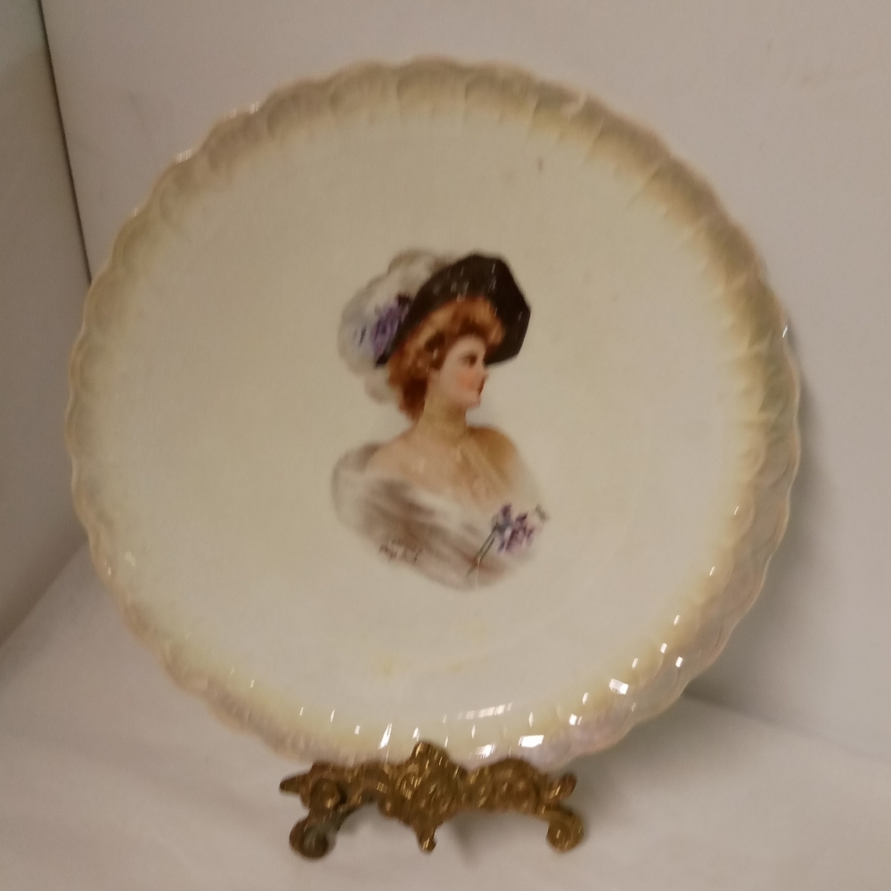 Vintage Philip Boileau Victorian Lady Krause Marwood Decor Plate, #88 Sterling